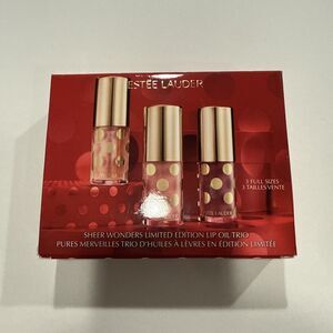 Estee Lauder Sheer Wonders Lip Oil Trio Set Cheer / Celebrate / Holiday Muse